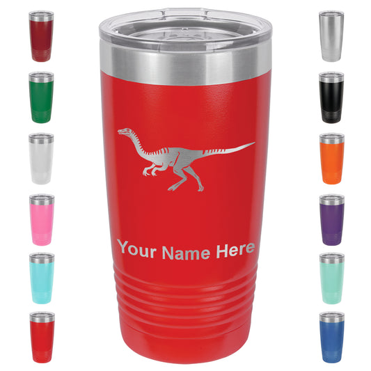 20oz Vacuum Insulated Tumbler Mug, Gallimimus Dinosaur, Personalized Engraving Included