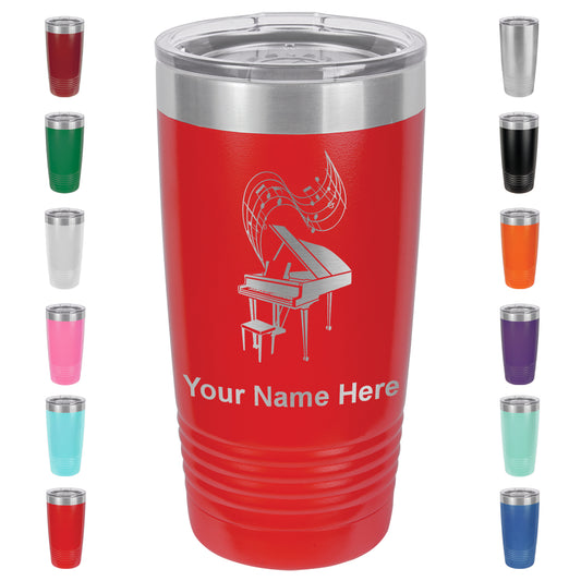 20oz Vacuum Insulated Tumbler Mug, Grand Piano, Personalized Engraving Included