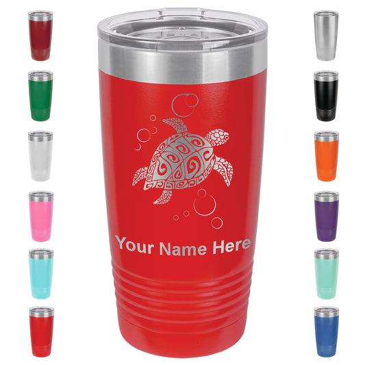 20oz Vacuum Insulated Tumbler Mug, Hawaiian Sea Turtle, Personalized Engraving Included