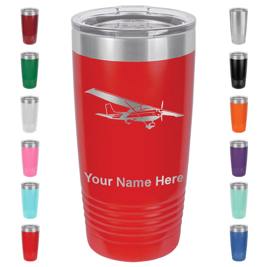 20oz Vacuum Insulated Tumbler Mug, High Wing Airplane, Personalized Engraving Included