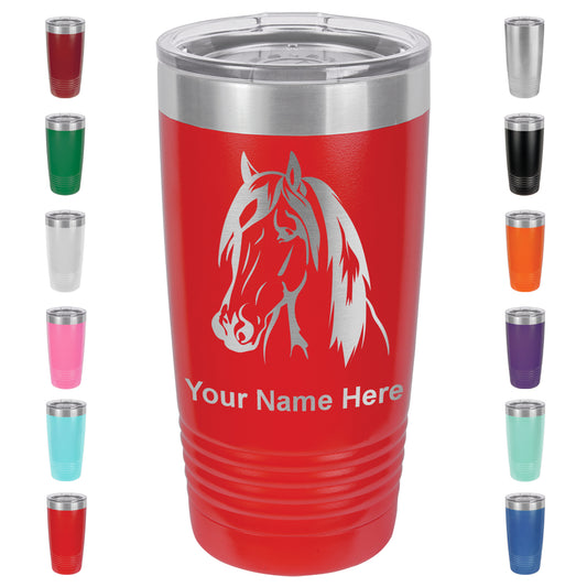 20oz Vacuum Insulated Tumbler Mug, Horse Head 1, Personalized Engraving Included