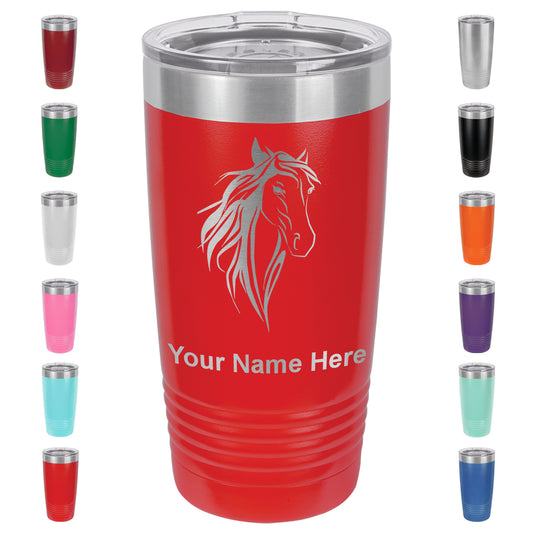 20oz Vacuum Insulated Tumbler Mug, Horse Head 3, Personalized Engraving Included