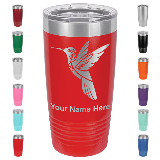 20oz Vacuum Insulated Tumbler Mug, Hummingbird, Personalized Engraving Included