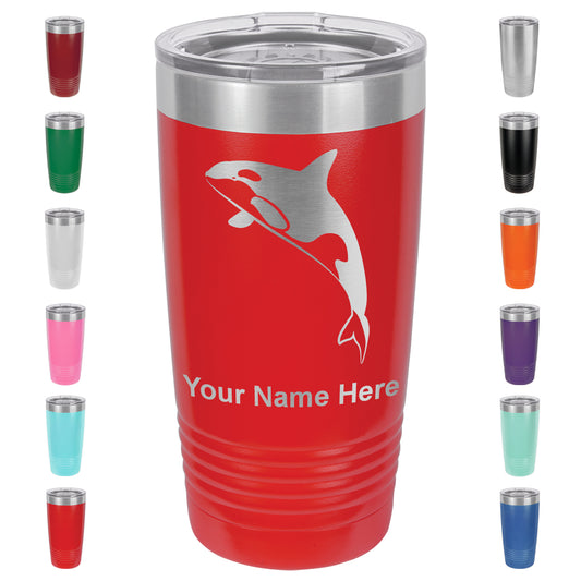 20oz Vacuum Insulated Tumbler Mug, Killer Whale, Personalized Engraving Included