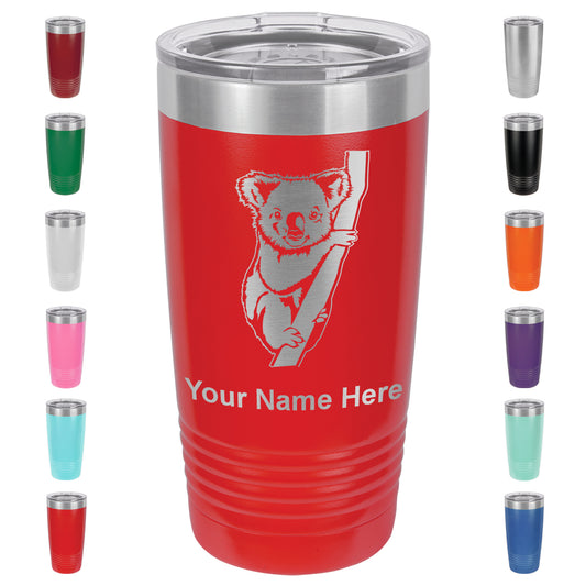 20oz Vacuum Insulated Tumbler Mug, Koala Bear, Personalized Engraving Included