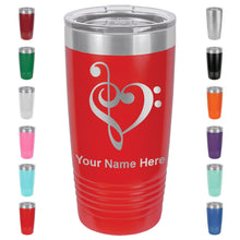 Load image into Gallery viewer, 20oz Vacuum Insulated Tumbler Mug, Music Heart, Personalized Engraving Included
