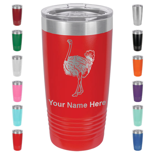 20oz Vacuum Insulated Tumbler Mug, Ostrich, Personalized Engraving Included