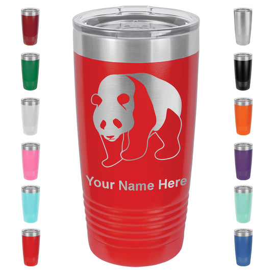 20oz Vacuum Insulated Tumbler Mug, Panda Bear, Personalized Engraving Included