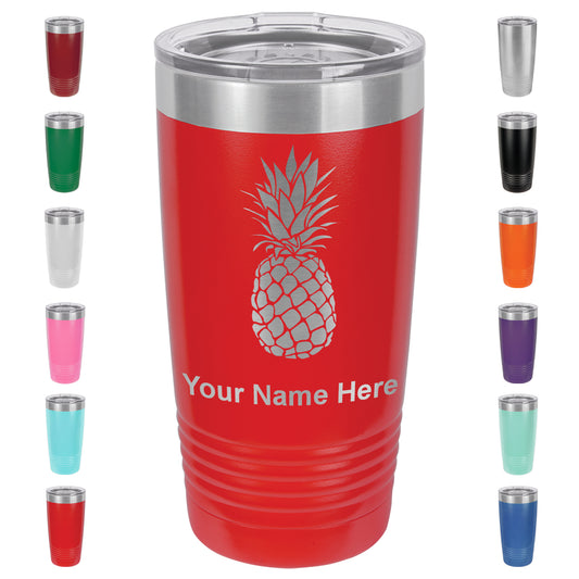 20oz Vacuum Insulated Tumbler Mug, Pineapple, Personalized Engraving Included