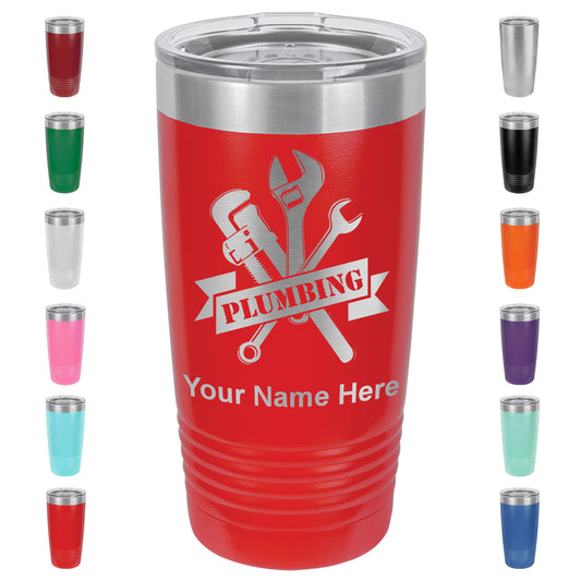 20oz Vacuum Insulated Tumbler Mug, Plumbing, Personalized Engraving Included