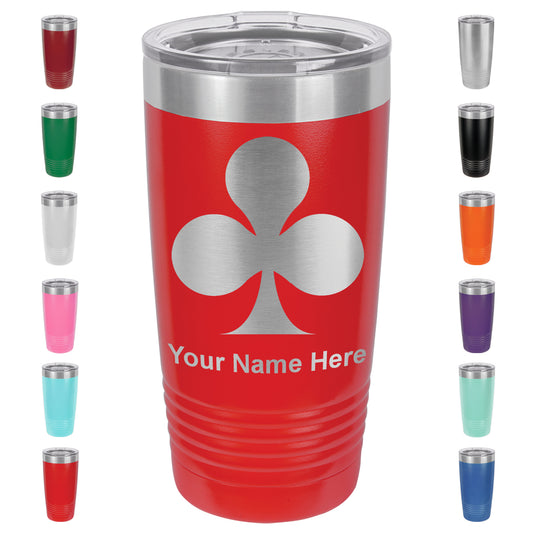 20oz Vacuum Insulated Tumbler Mug, Poker Clubs, Personalized Engraving Included