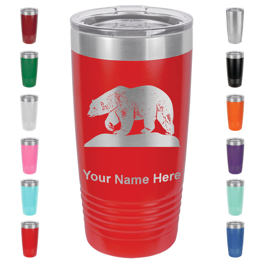 20oz Vacuum Insulated Tumbler Mug, Polar Bear, Personalized Engraving Included