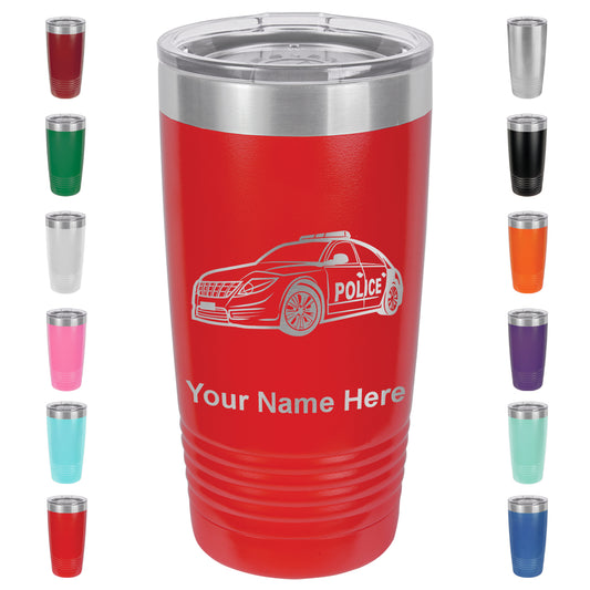 20oz Vacuum Insulated Tumbler Mug, Police Car, Personalized Engraving Included