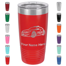 Load image into Gallery viewer, 20oz Vacuum Insulated Tumbler Mug, Police Car, Personalized Engraving Included
