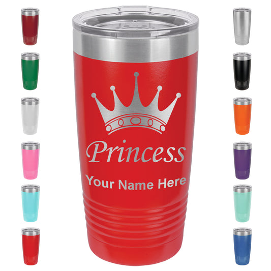 20oz Vacuum Insulated Tumbler Mug, Princess Crown, Personalized Engraving Included