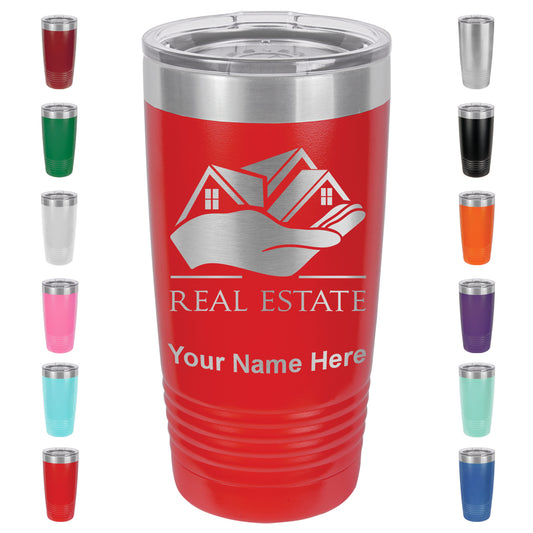 20oz Vacuum Insulated Tumbler Mug, Real Estate, Personalized Engraving Included