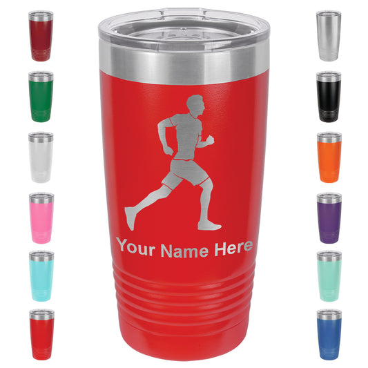 20oz Vacuum Insulated Tumbler Mug, Running Man, Personalized Engraving Included