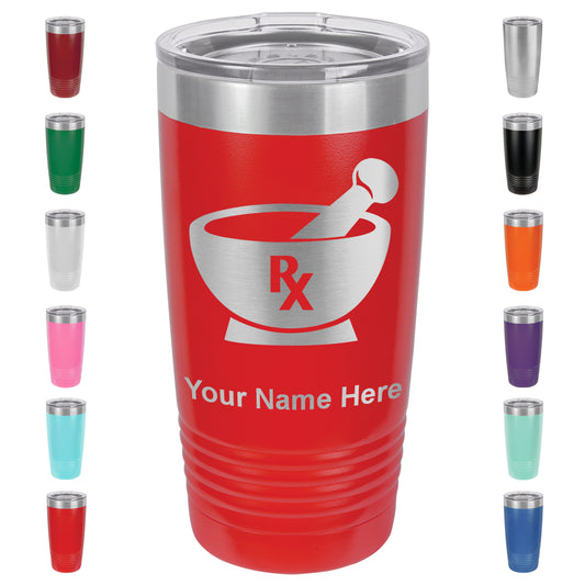 20oz Vacuum Insulated Tumbler Mug, Rx Pharmacy Symbol, Personalized Engraving Included