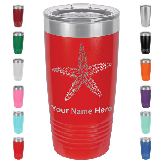 20oz Vacuum Insulated Tumbler Mug, Starfish, Personalized Engraving Included