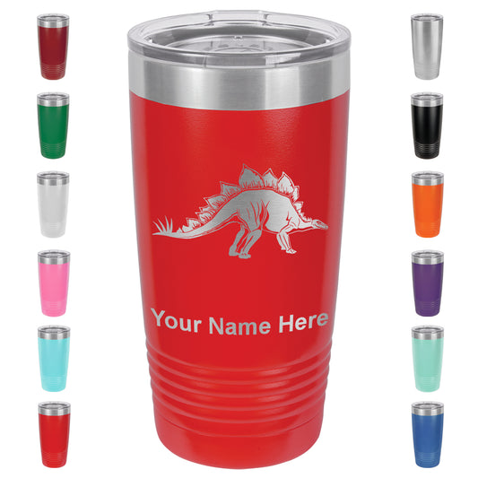 20oz Vacuum Insulated Tumbler Mug, Stegosaurus Dinosaur, Personalized Engraving Included