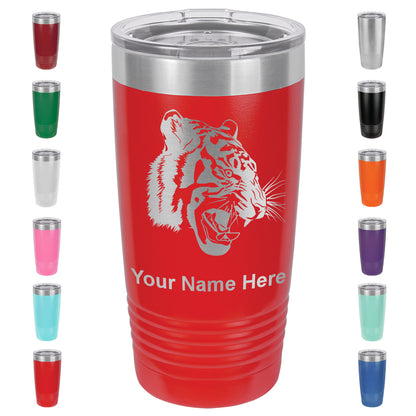 20oz Vacuum Insulated Tumbler Mug, Tiger Head, Personalized Engraving Included