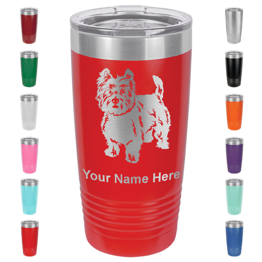 20oz Vacuum Insulated Tumbler Mug, West Highland Terrier Dog, Personalized Engraving Included