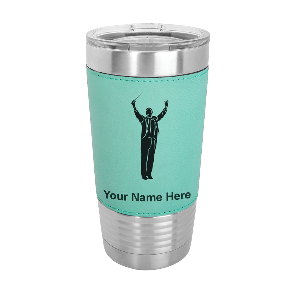 20oz Faux Leather Tumbler Mug, Band Director, Personalized Engraving Included - LaserGram Custom Engraved Gifts