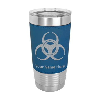 20oz Faux Leather Tumbler Mug, Biohazard Symbol, Personalized Engraving Included - LaserGram Custom Engraved Gifts