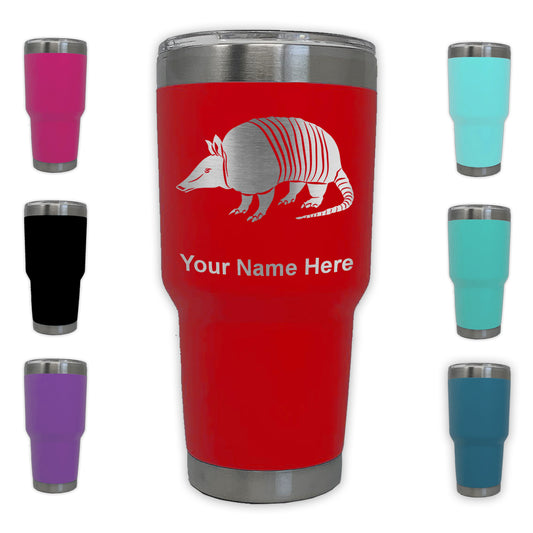 LaserGram 30oz Tumbler Mug, Armadillo, Personalized Engraving Included