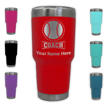 Load image into Gallery viewer, LaserGram 30oz Tumbler Mug, Baseball Coach, Personalized Engraving Included
