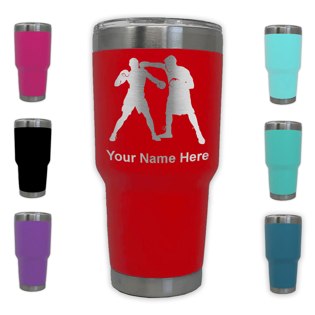 LaserGram 30oz Tumbler Mug, Boxers Boxing, Personalized Engraving Included