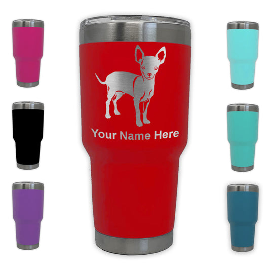 LaserGram 30oz Tumbler Mug, Chihuahua Dog, Personalized Engraving Included