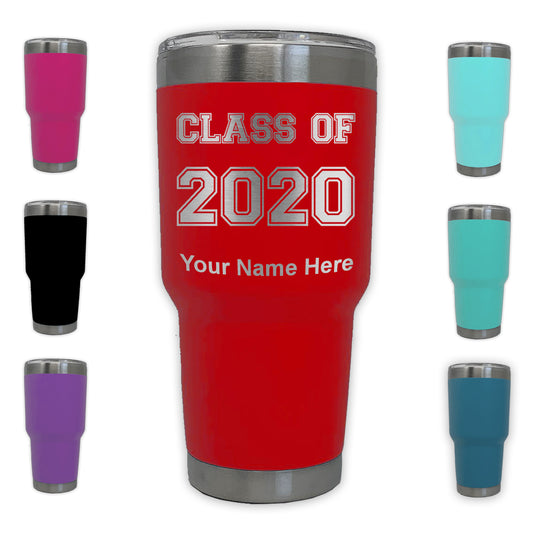 LaserGram 30oz Tumbler Mug, Class of 2020, 2021, 2022, 2023, 2024, 2025, Personalized Engraving Included