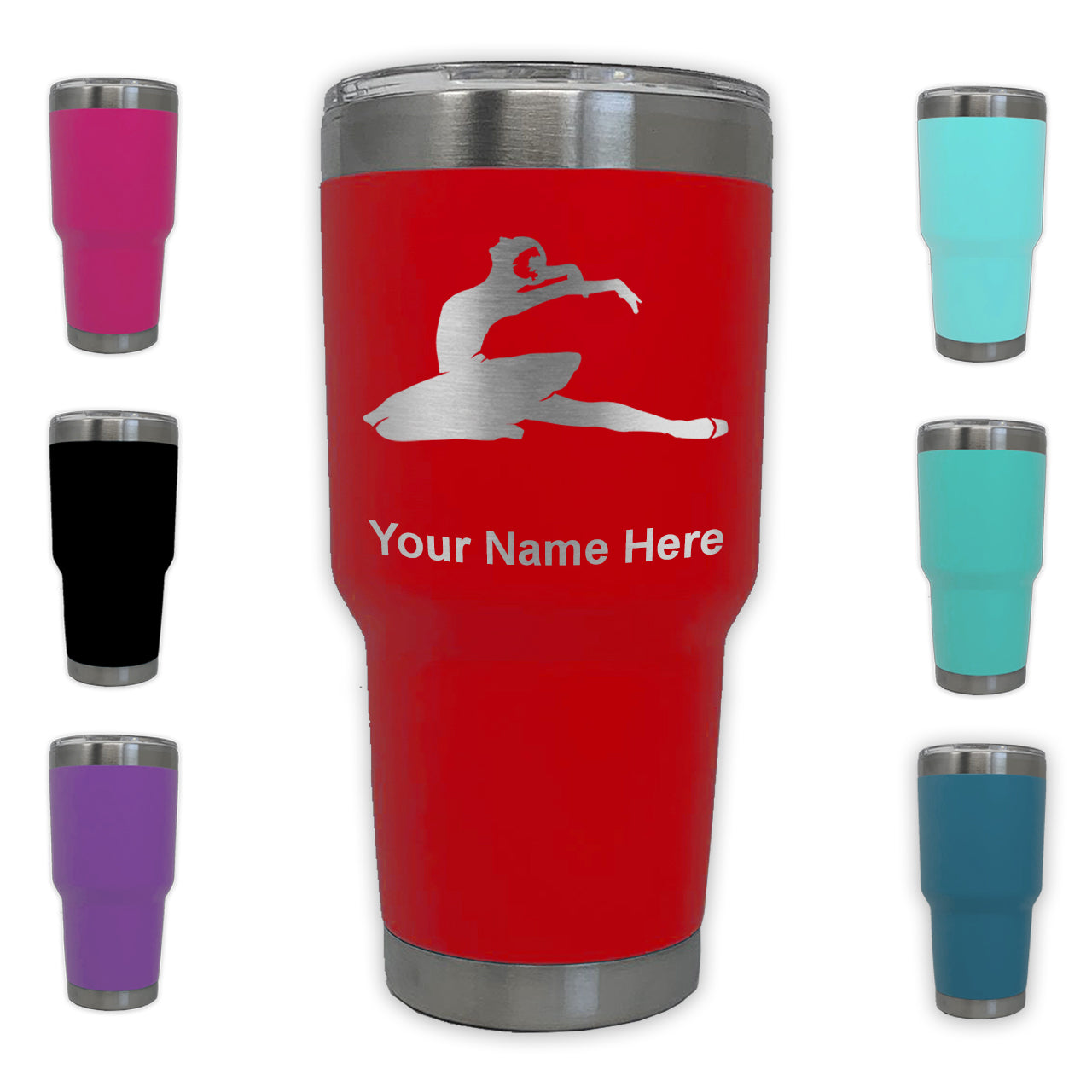 LaserGram 30oz Tumbler Mug, Dancer, Personalized Engraving Included