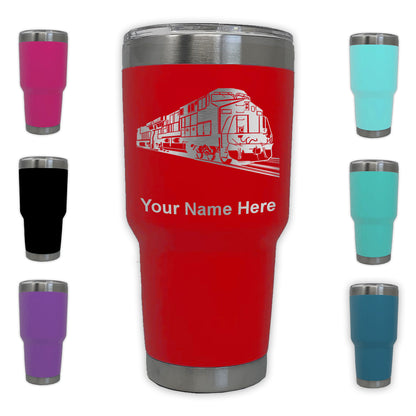 LaserGram 30oz Tumbler Mug, Freight Train, Personalized Engraving Included