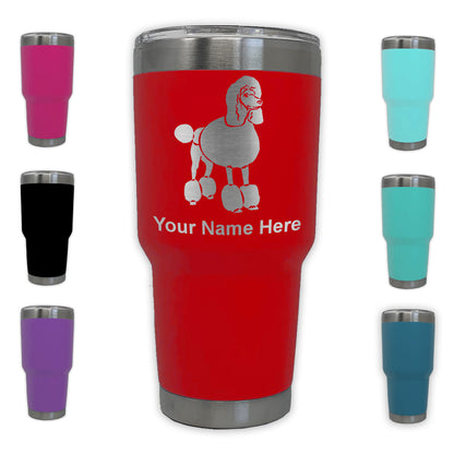 LaserGram 30oz Tumbler Mug, French Poodle Dog, Personalized Engraving Included