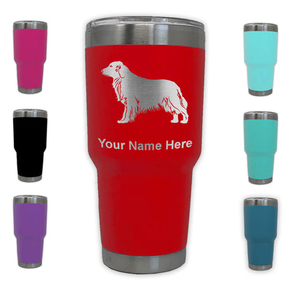LaserGram 30oz Tumbler Mug, Golden Retriever Dog, Personalized Engraving Included