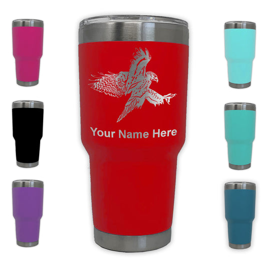 LaserGram 30oz Tumbler Mug, Hawk, Personalized Engraving Included