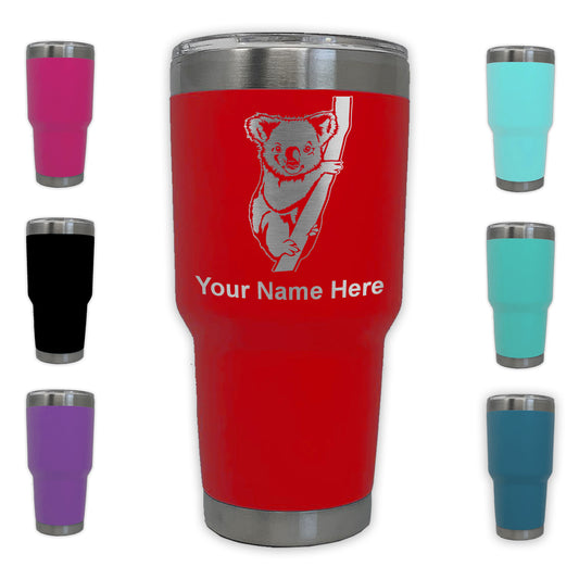 LaserGram 30oz Tumbler Mug, Koala Bear, Personalized Engraving Included