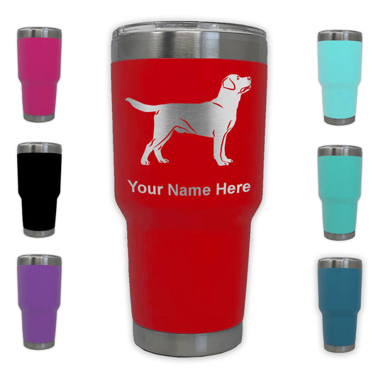 LaserGram 30oz Tumbler Mug, Labrador Retriever Dog, Personalized Engraving Included