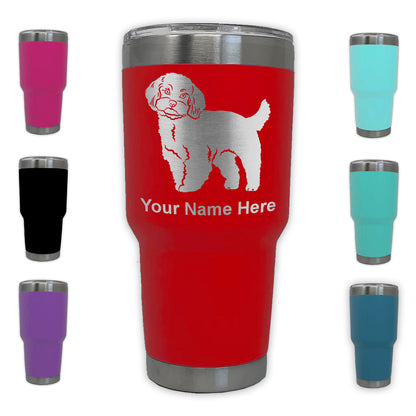 LaserGram 30oz Tumbler Mug, Maltese Dog, Personalized Engraving Included