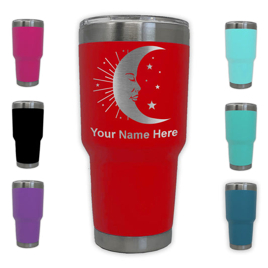 LaserGram 30oz Tumbler Mug, Moon, Personalized Engraving Included