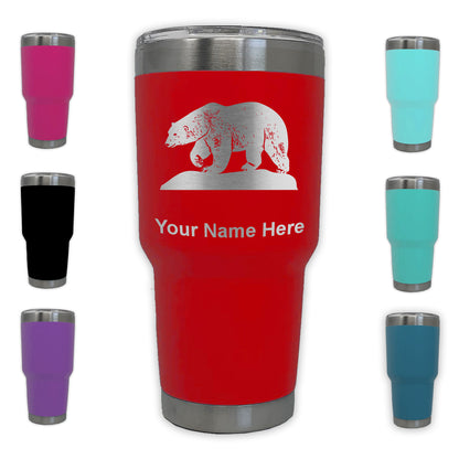 LaserGram 30oz Tumbler Mug, Polar Bear, Personalized Engraving Included