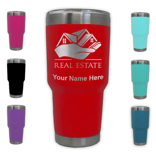 LaserGram 30oz Tumbler Mug, Real Estate, Personalized Engraving Included