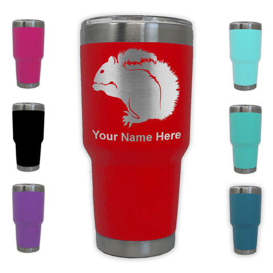 LaserGram 30oz Tumbler Mug, Squirrel, Personalized Engraving Included