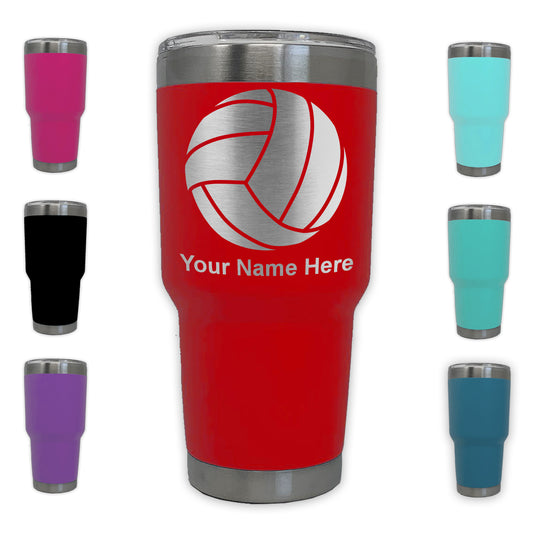 LaserGram 30oz Tumbler Mug, Volleyball Ball, Personalized Engraving Included