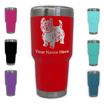 LaserGram 30oz Tumbler Mug, West Highland Terrier Dog, Personalized Engraving Included