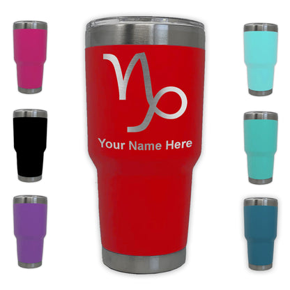 LaserGram 30oz Tumbler Mug, Zodiac Sign Capricorn, Personalized Engraving Included