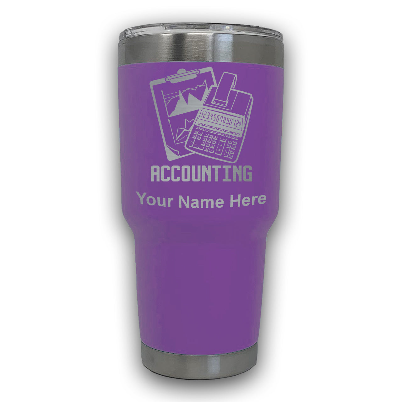 LaserGram 30oz Tumbler Mug, Accounting, Personalized Engraving Included