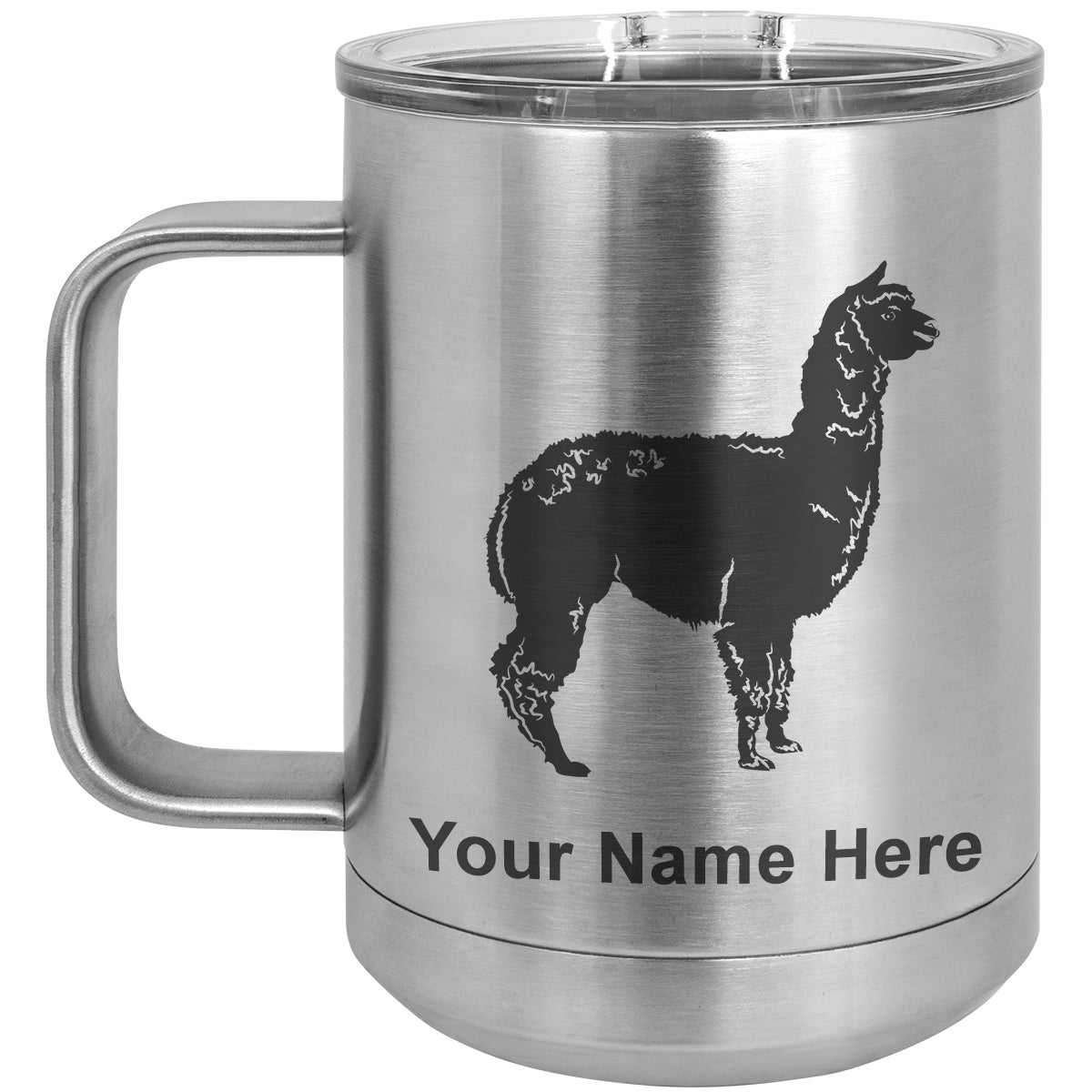 15oz Vacuum Insulated Coffee Mug, Alpaca, Personalized Engraving Included